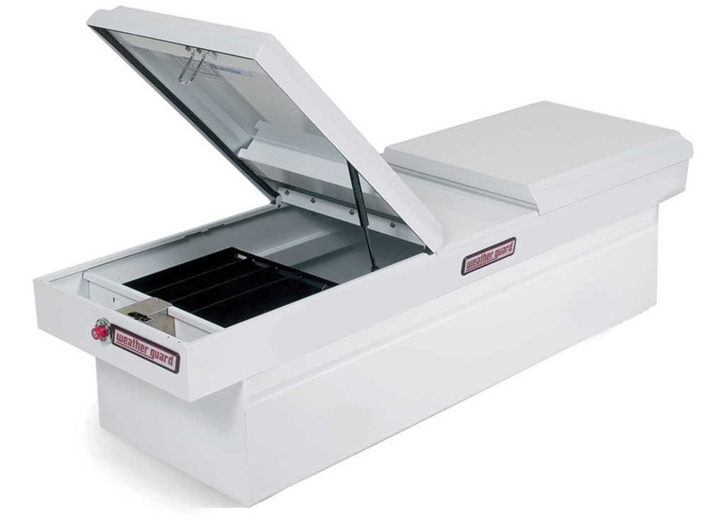 Weather Guard Full STANDARD GULL WING STEEL Crossover Saddle-Style Pickup Truck Toolbox - White Powder Coat - WEA125-3-04