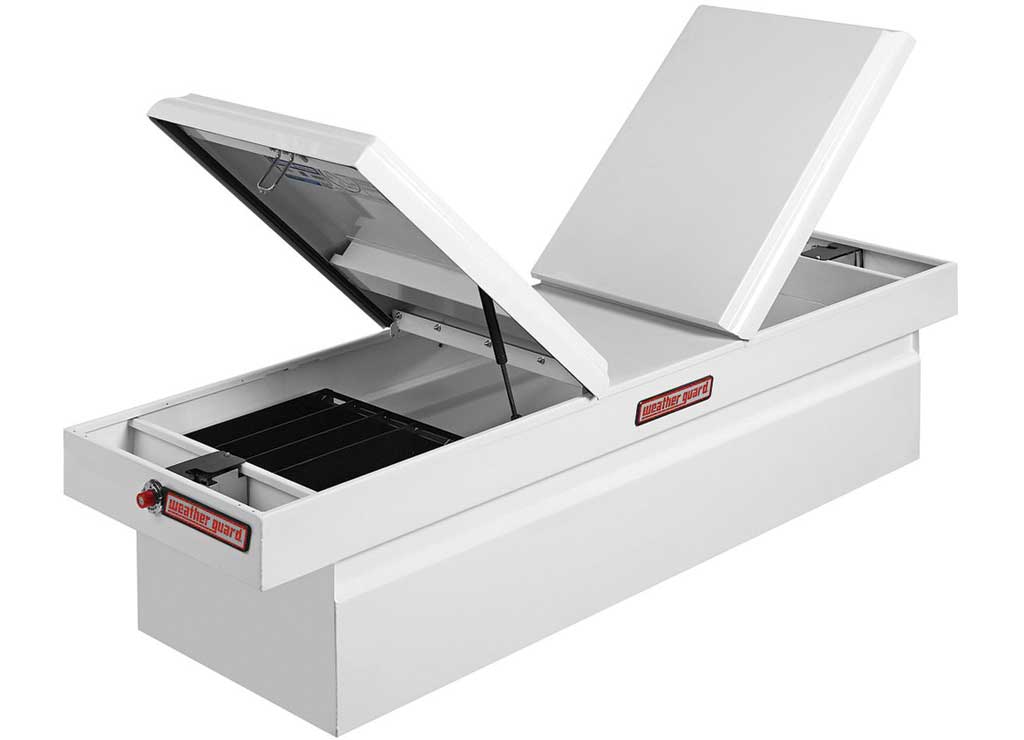 Weather Guard Full STANDARD GULL WING STEEL Crossover Saddle-Style Pickup Truck Toolbox - White Powder Coat - WEA125-3-04
