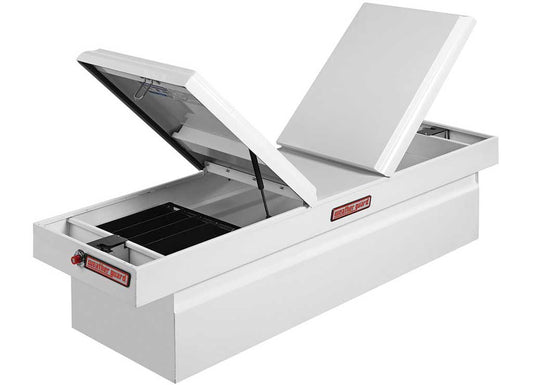 Weather Guard Full STANDARD GULL WING STEEL Crossover Saddle-Style Pickup Truck Toolbox - White Powder Coat - WEA125-3-04
