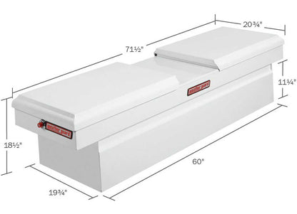 Weather Guard Full STANDARD GULL WING STEEL Crossover Saddle-Style Pickup Truck Toolbox - White Powder Coat - WEA125-3-04