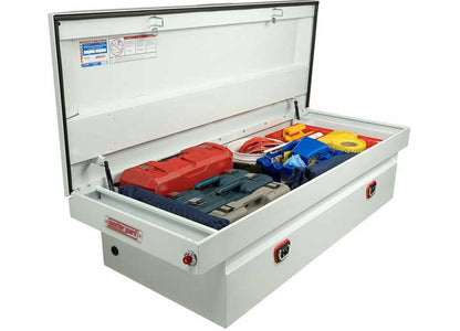 Weather Guard Full STANDARD STEEL Crossover Saddle-Style Pickup Truck Toolbox - White Powder Coat - WEA126-3-04