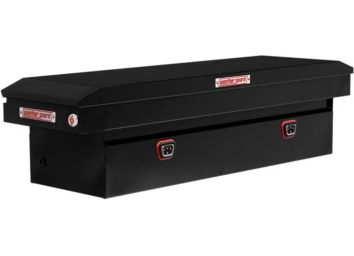 Weather Guard Full STANDARD STEEL Crossover Saddle-Style Pickup Truck Toolbox - Black Gloss Powder Coat - WEA126-5-04