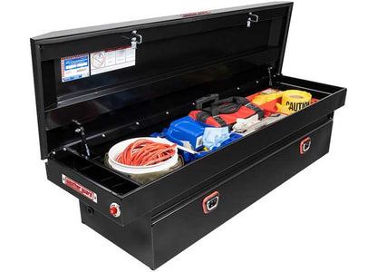 Weather Guard Full STANDARD STEEL Crossover Saddle-Style Pickup Truck Toolbox - Black Gloss Powder Coat - WEA126-5-04