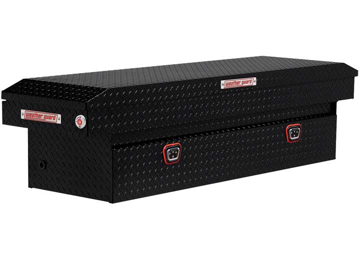 Weather Guard Full STANDARD Aluminum Crossover Saddle-Style Pickup Truck Toolbox - Black Gloss Powder Coat - WEA127-5-04