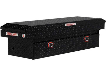 Weather Guard Full STANDARD Aluminum Crossover Saddle-Style Pickup Truck Toolbox - Black Gloss Powder Coat - WEA127-5-04