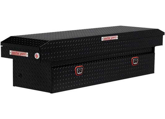 Weather Guard Full STANDARD Aluminum Crossover Saddle-Style Pickup Truck Toolbox - Black Gloss Powder Coat - WEA127-5-04