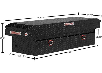 Weather Guard Full STANDARD Aluminum Crossover Saddle-Style Pickup Truck Toolbox - Black Gloss Powder Coat - WEA127-5-04