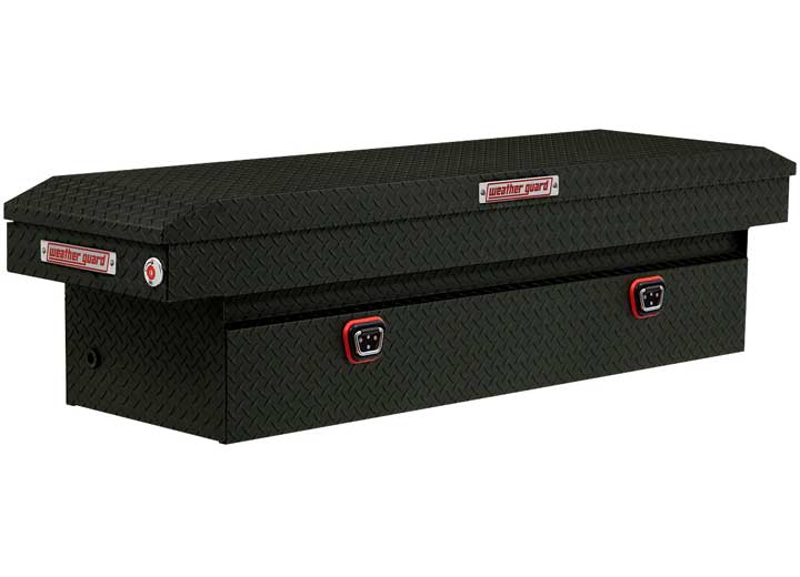 Weather Guard Full STANDARD Aluminum Crossover Saddle-Style Pickup Truck Toolbox - Textured Matte Black Powder Coat - WEA127-52-04