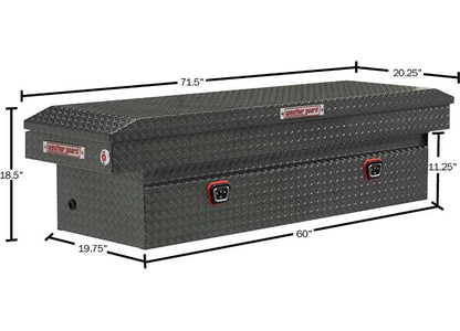 Weather Guard Full STANDARD Aluminum Crossover Saddle-Style Pickup Truck Toolbox - Gunmetal Gray Powder Coat - WEA127-6-04