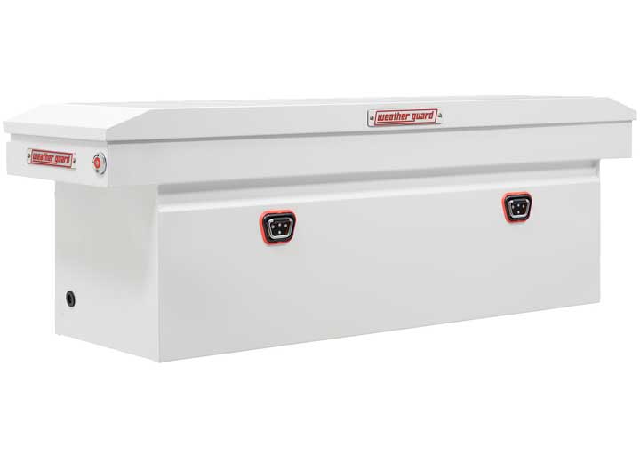 Weather Guard Full DEEP STEEL Crossover Saddle-Style Pickup Truck Toolbox - White Powder Coat - WEA128-3-04