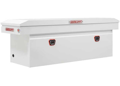 Weather Guard Full DEEP STEEL Crossover Saddle-Style Pickup Truck Toolbox - White Powder Coat - WEA128-3-04