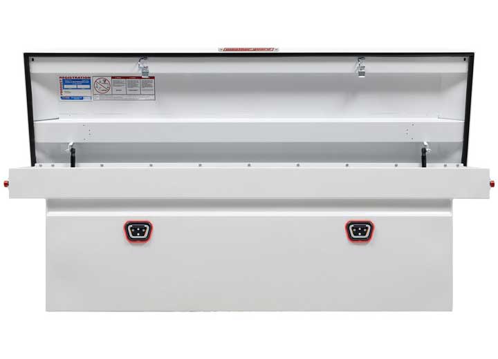 Weather Guard Full DEEP STEEL Crossover Saddle-Style Pickup Truck Toolbox - White Powder Coat - WEA128-3-04