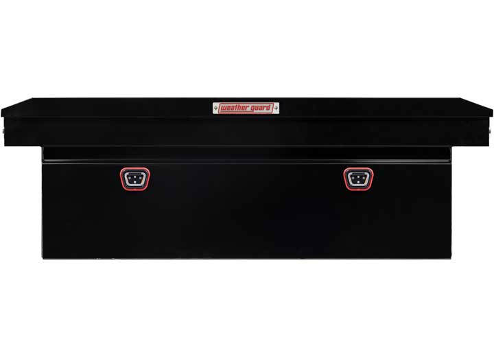 Weather Guard Full DEEP STEEL Crossover Saddle-Style Pickup Truck Toolbox - Black Gloss Powder Coat - WEA128-5-04
