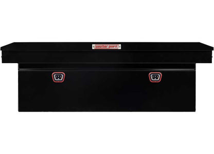 Weather Guard Full DEEP STEEL Crossover Saddle-Style Pickup Truck Toolbox - Black Gloss Powder Coat - WEA128-5-04