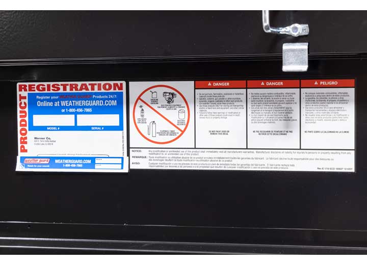 Weather Guard Full DEEP STEEL Crossover Saddle-Style Pickup Truck Toolbox - Black Gloss Powder Coat - WEA128-5-04