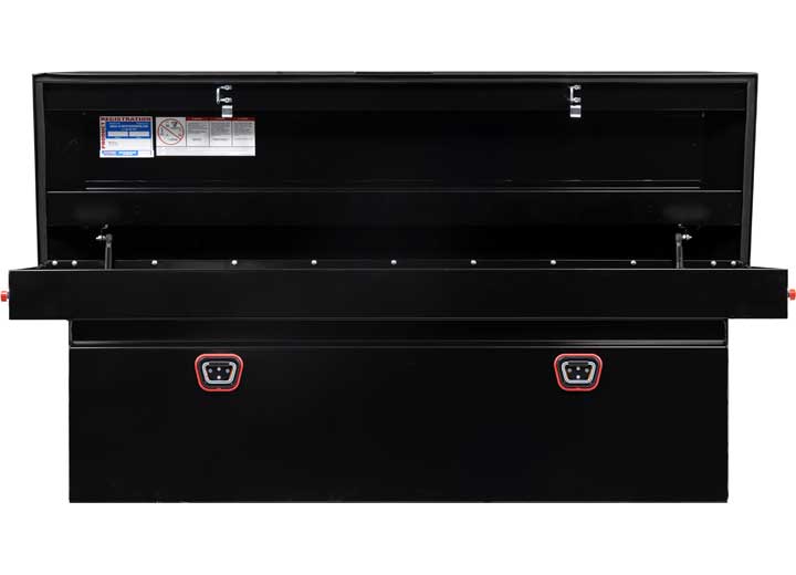 Weather Guard Full DEEP STEEL Crossover Saddle-Style Pickup Truck Toolbox - Black Gloss Powder Coat - WEA128-5-04