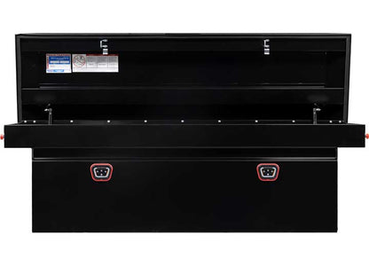 Weather Guard Full DEEP STEEL Crossover Saddle-Style Pickup Truck Toolbox - Black Gloss Powder Coat - WEA128-5-04