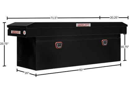 Weather Guard Full DEEP STEEL Crossover Saddle-Style Pickup Truck Toolbox - Black Gloss Powder Coat - WEA128-5-04
