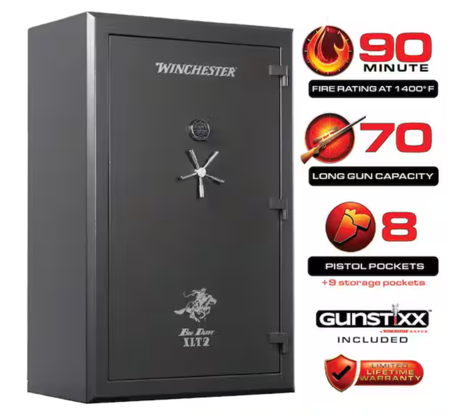 Winchester Big Daddy XLT2 Safe 78-Gun Capacity 90-Minute Fire Rated Slate WTRBD-7246-52-16-E Discontinued-Special