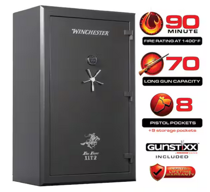 Winchester Big Daddy XLT2 Safe 78-Gun Capacity 90-Minute Fire Rated Slate WTRBD-7246-52-16-E Discontinued-Special