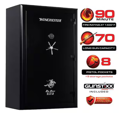 Winchester Big Daddy XLT2 Safe 78-Gun Capacity 90-Minute Fire Rated Black WTRBD-7246-52-7-E Discontinued-Special