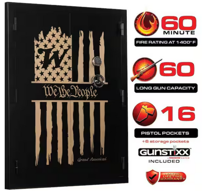 Winchester Grand American 60+16 Safe 76-Gun Capacity 60-Minute Fire Rated Black WTRGA-7255-68-7-E