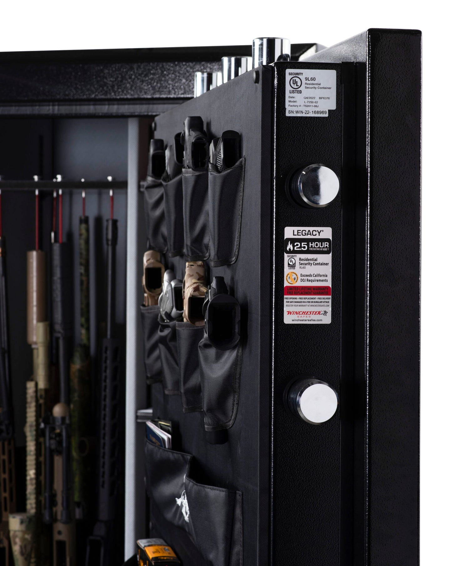 Winchester Legacy 62 Safe | (65+8) 73-Gun Capacity 2.5 Hour Fire Rated Black WTRL-7250-62-7-E