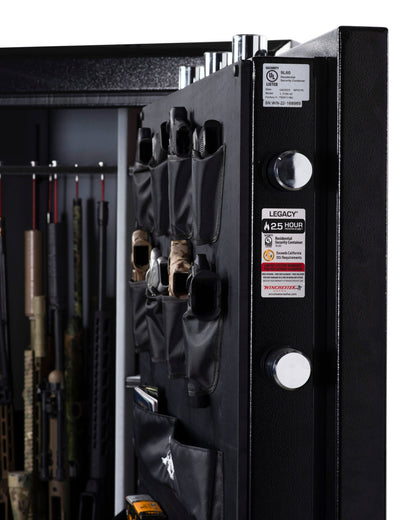 Winchester Legacy 62 Safe | (65+8) 73-Gun Capacity 2.5 Hour Fire Rated Black WTRL-7250-62-7-E