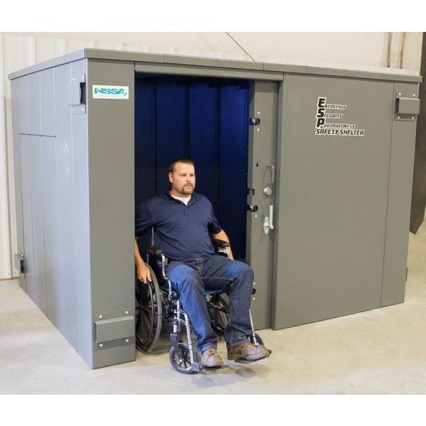 Swisher ESP Safety Shelter - Panelized/Modular Storm Shelter/Safe Room – EF5 Rated Protection Wheelchair Accessible 20 person capacity SR114x84G