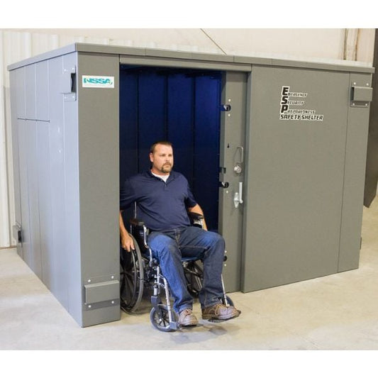 Swisher ESP Safety Shelter - Panelized/Modular Storm Shelter/Safe Room – EF5 Rated Protection Wheelchair Accessible 20 person capacity SR114x84G
