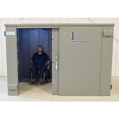 Swisher ESP Safety Shelter - Panelized/Modular Storm Shelter/Safe Room – EF5 Rated Protection Wheelchair Accessible 20 person capacity SR114x84G